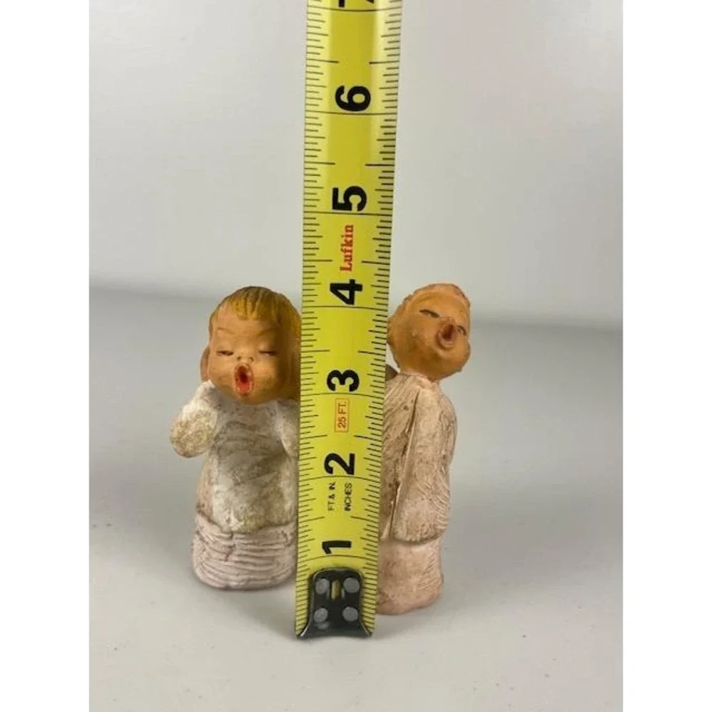 Vtg Jullar Terracotta Choir Boy Angels Cherub Figurines Set of 2 Spain‎ 1970's